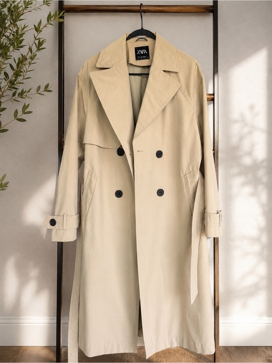 Zara Jackets & Blazers - ZARA Beige Double-Breasted Trench Coat